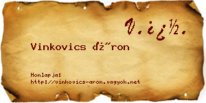 Vinkovics Áron névjegykártya