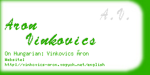 aron vinkovics business card